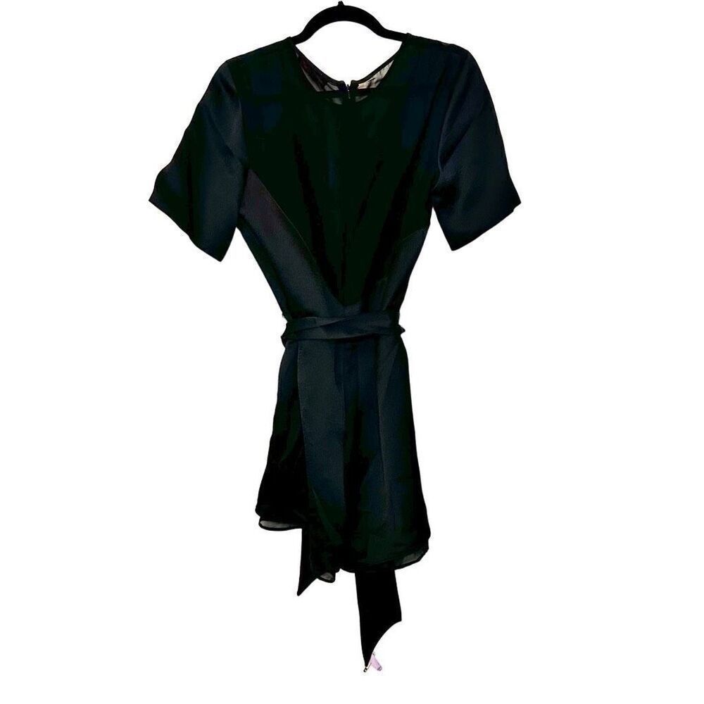 Kate Moss For Topshop Sheer Satin Tie Waist Short Sleeve Romper 2.0 Black XL - Picture 3 of 4